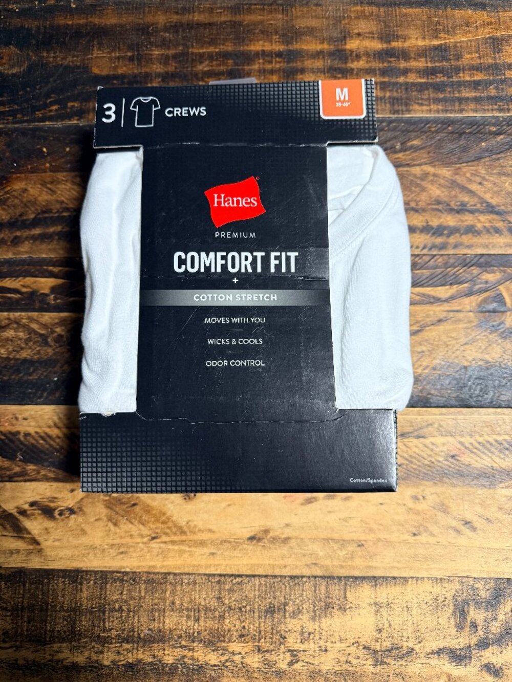 Hanes Premium Men's T-Shirt Comfort Fit Crew Neck 3 Pack White Medium NEW